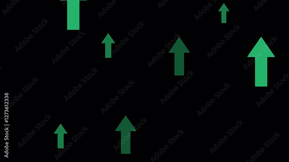 Finance Upward Trend Arrows Animation Business Growth Market Rise, moving up, profit seamless loop motion graphic on a transparent background Alpha Channel, medium sizes