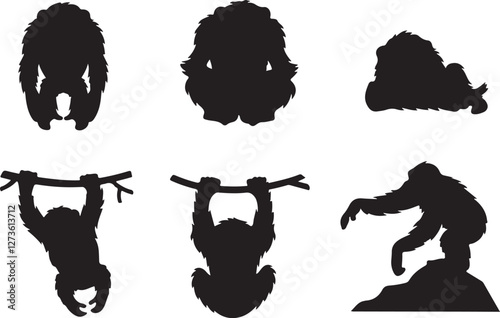 Chimpanzee silhouettes