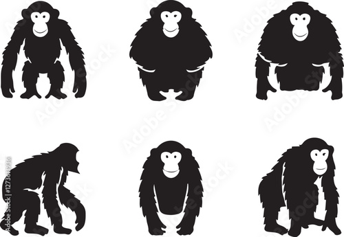 Chimpanzee silhouettes