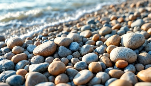 Wallpaper Mural close up of smooth river rocks on a beach. Torontodigital.ca