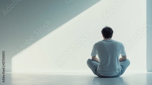 Withdrawal symptoms cause social withdrawal. A person sitting alone, avoiding interaction with others