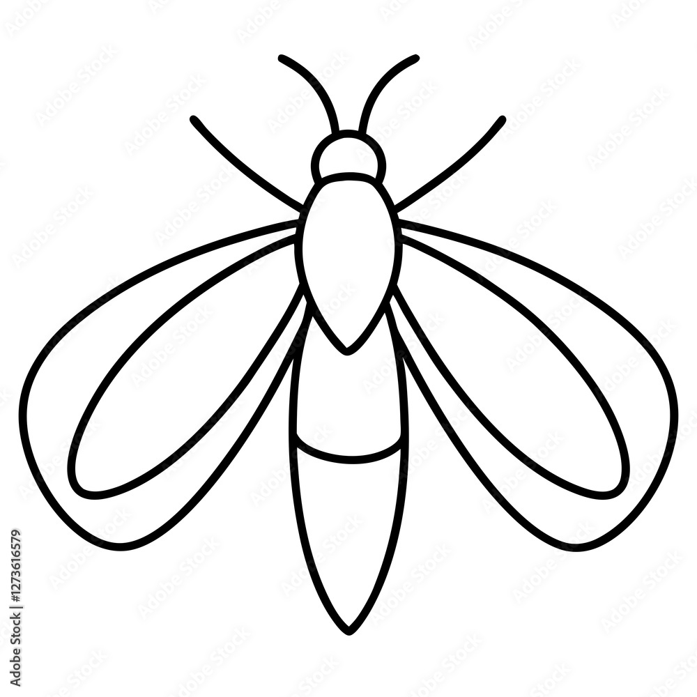 Minimalist Firefly Line Art Vector Minimalist Firefly Line Art Vector