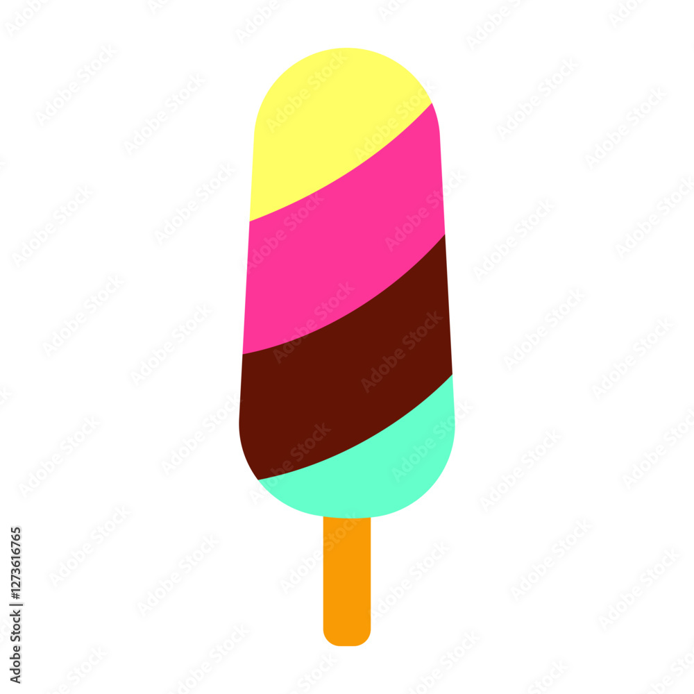 Ice cream icon. Flat style. Spiral popsicle icon. Ice cream icon. Flat style. Spiral popsicle icon.