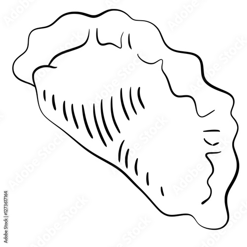 Curry Puff Doodle Outline Hand drawing