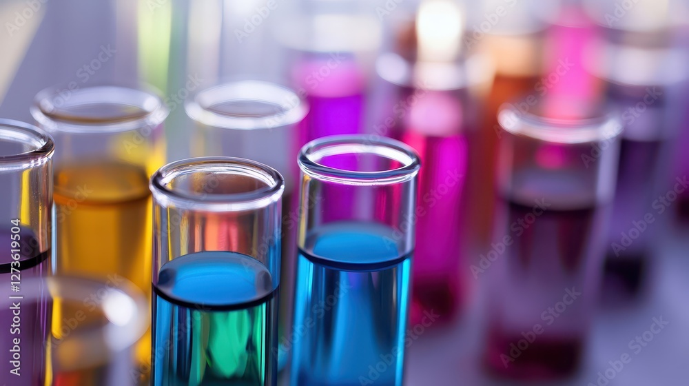 Bright lab test tubes with liquids Bright lab test tubes with liquids
