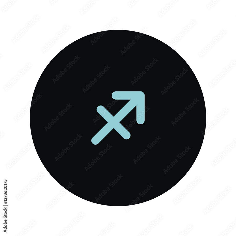 Fototapeta premium Zodiac horoscope. Sagittarius astrological icon symbol. Stylized star sign esoteric. Simple line vector illustration.