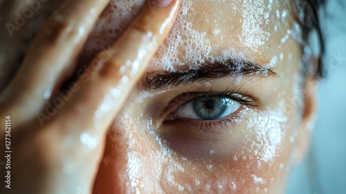 Withdrawal symptoms cause sweating. A person wiping sweat from their forehead, looking fatigued