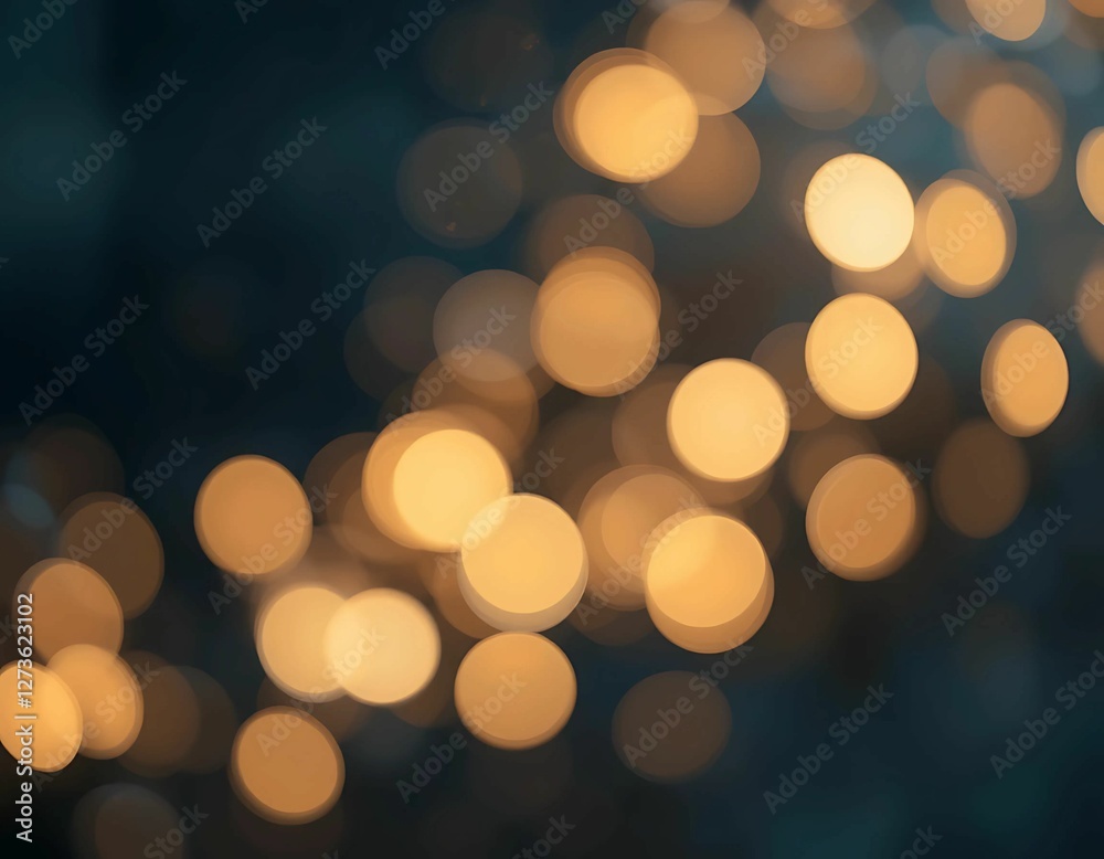 golden bokeh lights floating on a dark background golden bokeh lights floating on a dark background