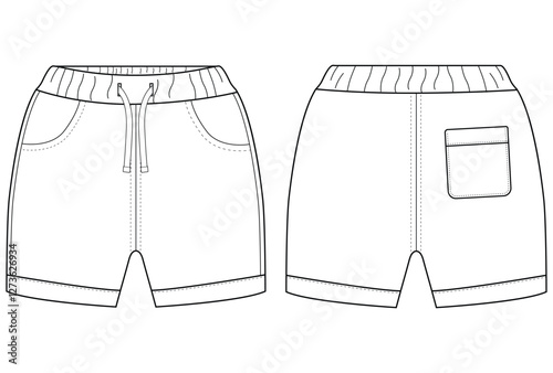 Nfant Boys Half short Pant flat sketch vector illustration