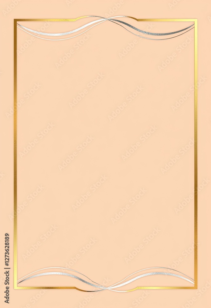 Elegant Gold Frame With Silver Wave Design Elegant Gold Frame With Silver Wave Design