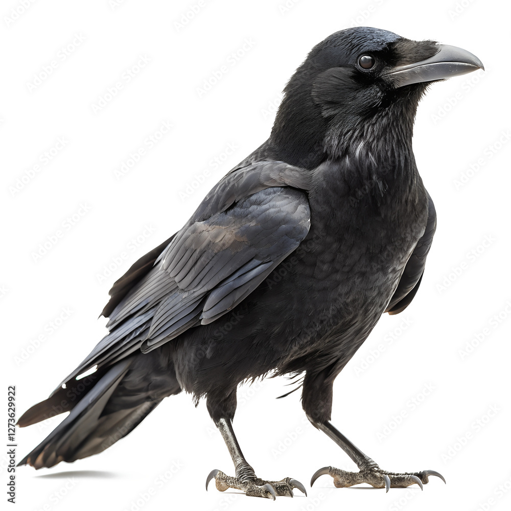 Fototapeta premium Image of a Detailed Crow on PNG Realistic, Intricate, and Perfectly Centered for Visual Precision