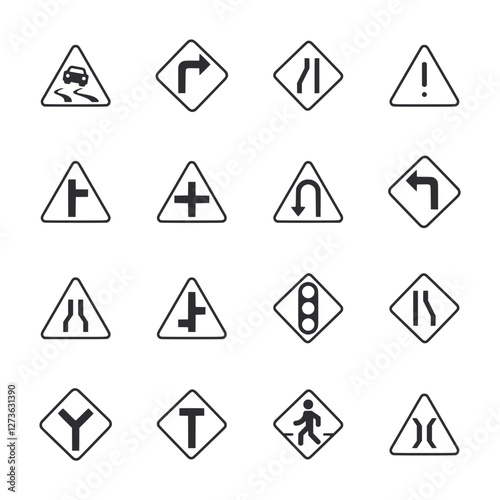 Free Download A set of traffic signs in black and white - GFXLoad