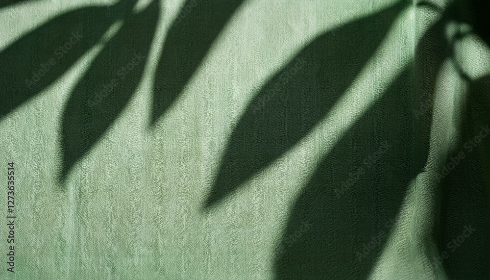 abstract botanical pattern sunlight shadow silhouette of leaves on linen sage green fabric aesthetic background for sustainable eco business brand abstract botanical pattern sunlight shadow silhouette of leaves on linen sage green fabric aesthetic background for sustainable eco business brand
