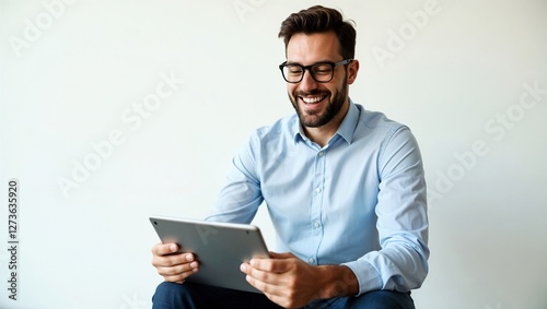 young businessman with tablet computer