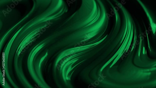 Green Liquid Wavy Background Animation Black Screen Title Animation