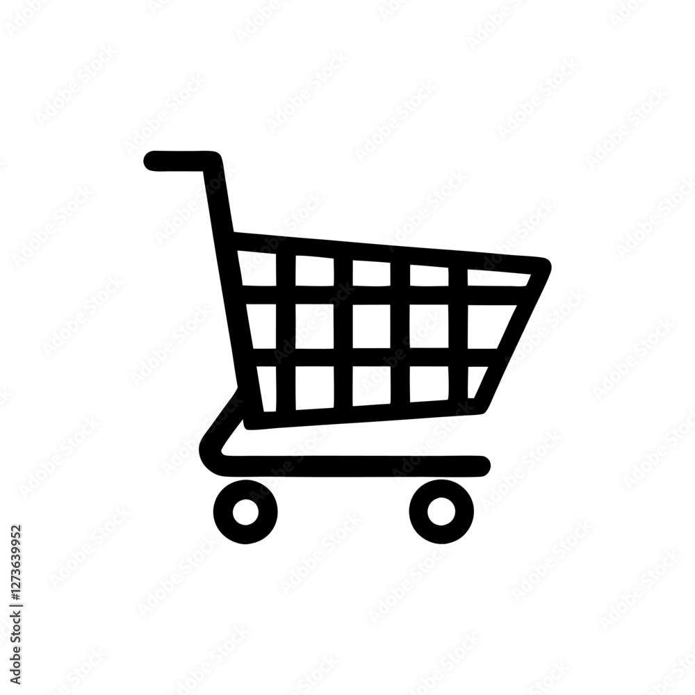 shopping cart vector on white background shopping cart vector on white background