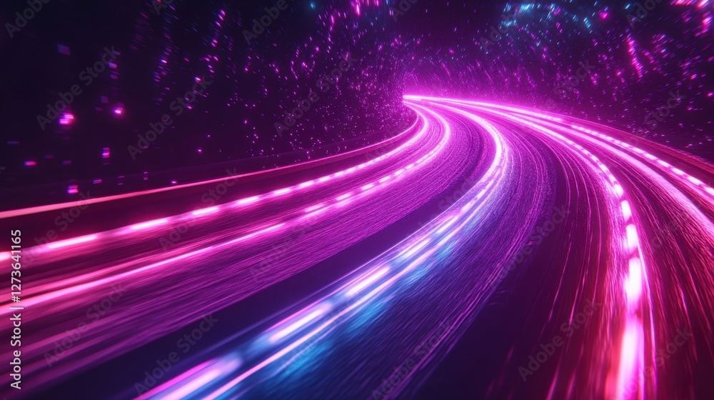 Dynamic packages traveling across the country at high speed futuristic environment digital art Dynamic packages traveling across the country at high speed futuristic environment digital art