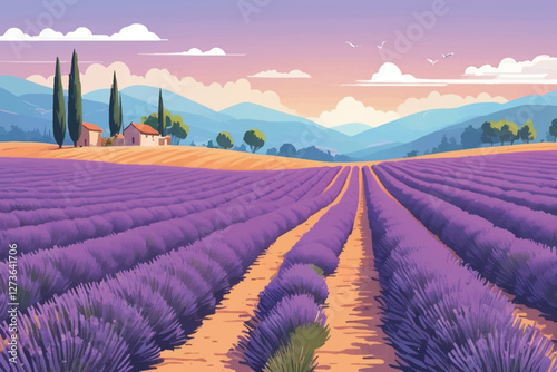 lavender field in region