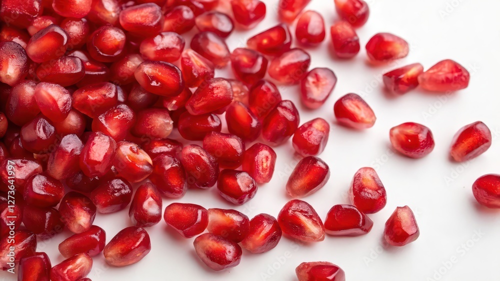 Pomegranate Seeds on White Background Pomegranate Seeds on White Background