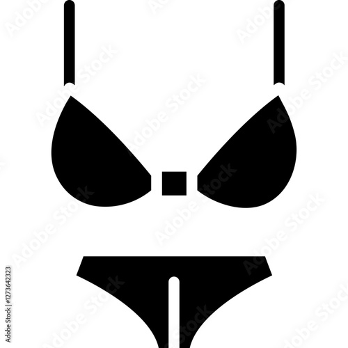 Bikini Icon – High-Quality Glyph Vector for Beachwear & Swim Fashion