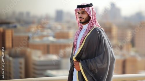 TALL SAUDI YOUNG MAN WEARING THOUBE 