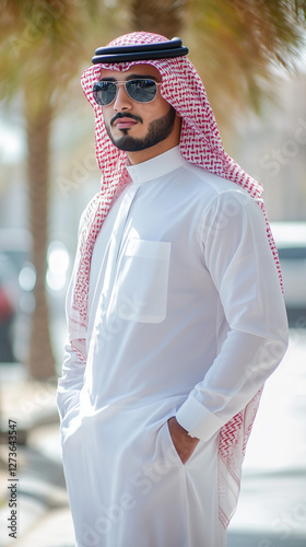TALL SAUDI YOUNG MAN WEARING THOUBE 