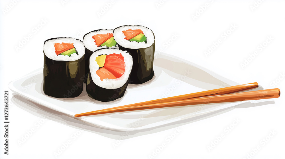 Sushi roll isolated on white background Sushi roll isolated on white background