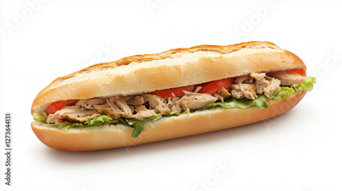 Tuna sandwich isolated on white background