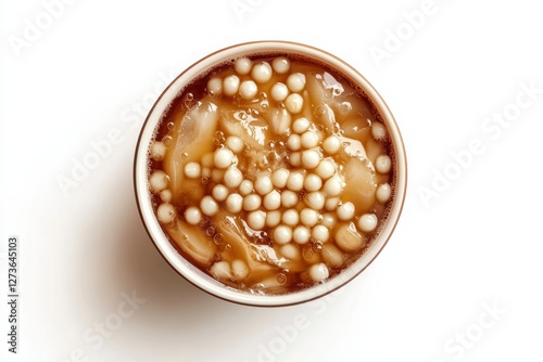 Cup of Filipino Taho, traditional, warm beige and brown colors, cultural dessert beverage photo