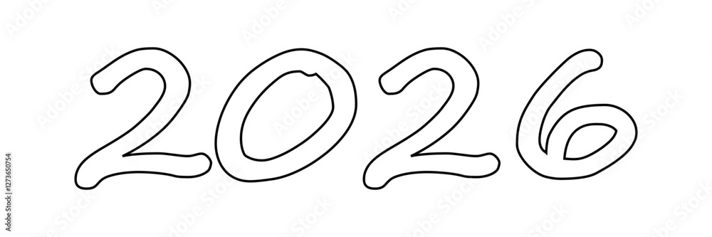 A black and white hand-drawn outline of the number 2026, representing the new year, future events, and creative typography. Vector illustration
A black and white hand-drawn outline of the number 2026, representing the new year, future events, and creative typography. Vector illustration