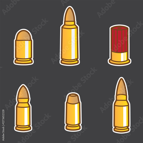 set of ammo good for sticker, element design, badge, icon, etc