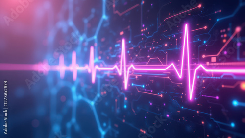 Vagus Nerve Stimulation - Advanced medical technology concept with glowing digital effects on a blue background.