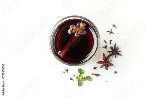 Glass of Mama Juana, traditional herbal infusion, warm colors, cultural beverage photo