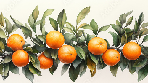 Juicy oranges glow in the sun, nestled among their rich green leaves. This captivating arrangement reflects the beauty of nature and the joy of fresh harvest time photo