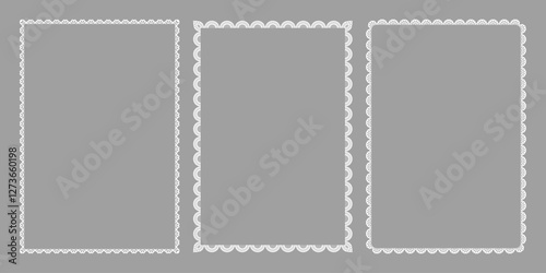 Vintage Elegant Lace Cut A4 Frames. Vector Illustration for invitation card, flyer, poster, page border etc.