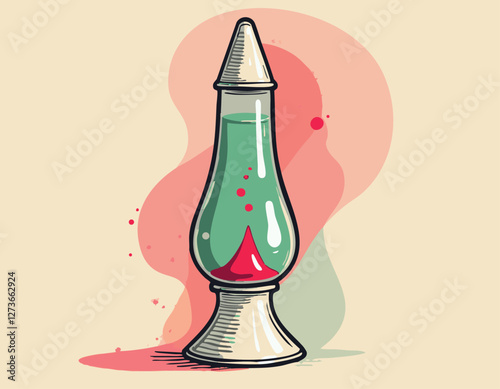 Retro style lava lamp illustration