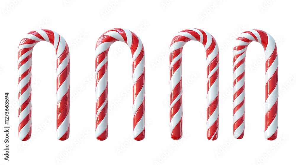 Fototapeta premium christmas candy cane isolated on white transparent background PNG