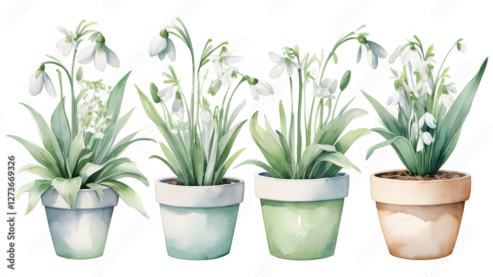 spring flowers in a pot illustration spring flowers in a pot illustration