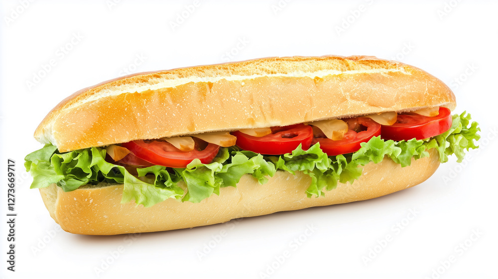 Banh mi isolated on white background. Vietnamese banh mi sandwich Banh mi isolated on white background. Vietnamese banh mi sandwich