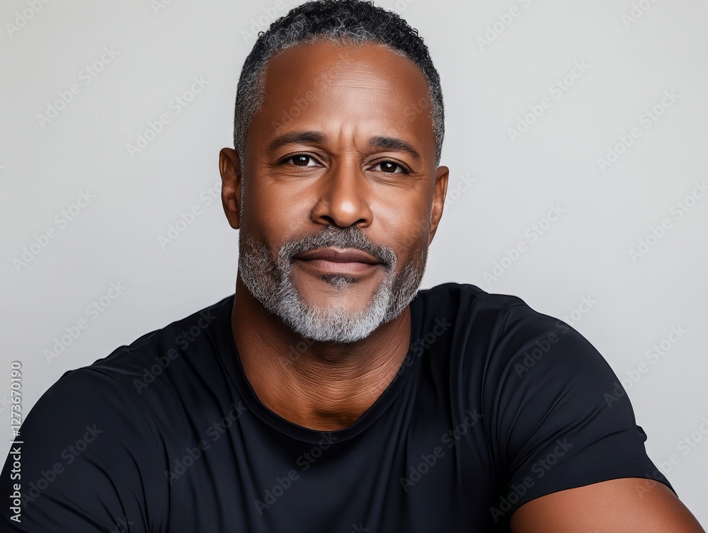 A man with a beard and a black shirt A man with a beard and a black shirt