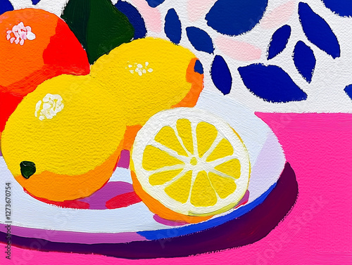 lemon painting poster photo