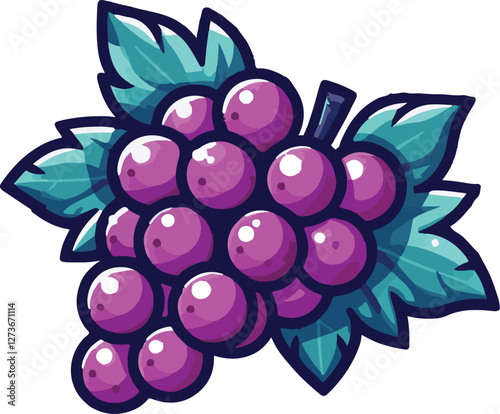 Grape vector art illustration. Grape vector icon.