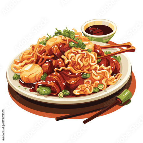 food, chinese, asian, background, restaurant, cooking, meal, design, cuisine, delicious, gourmet, dinner, dish, asia, plate, tasty, noodle, yellow, lunch, thai, traditional, vegetable, vector, table, 