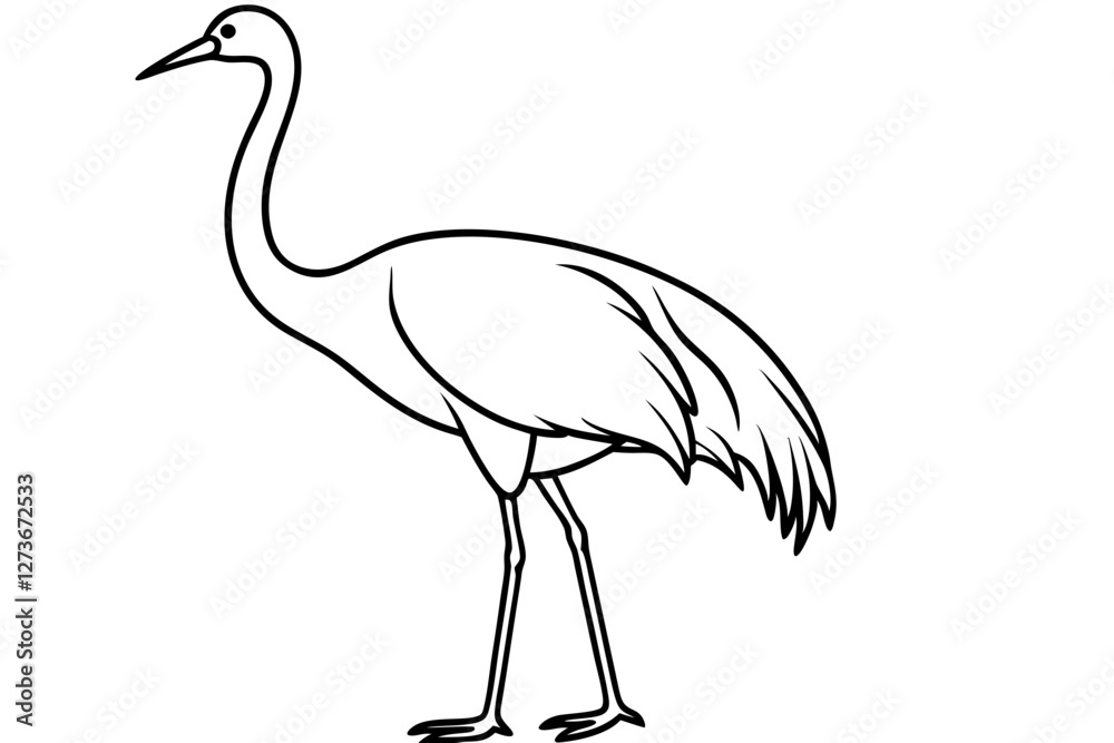 Obraz premium Minimal Crane Line Art