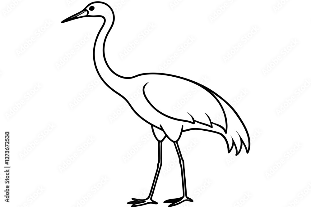 Fototapeta premium Minimal Crane Line Art