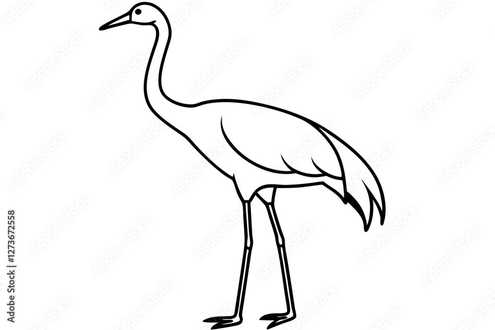 Obraz premium Minimal Crane Line Art