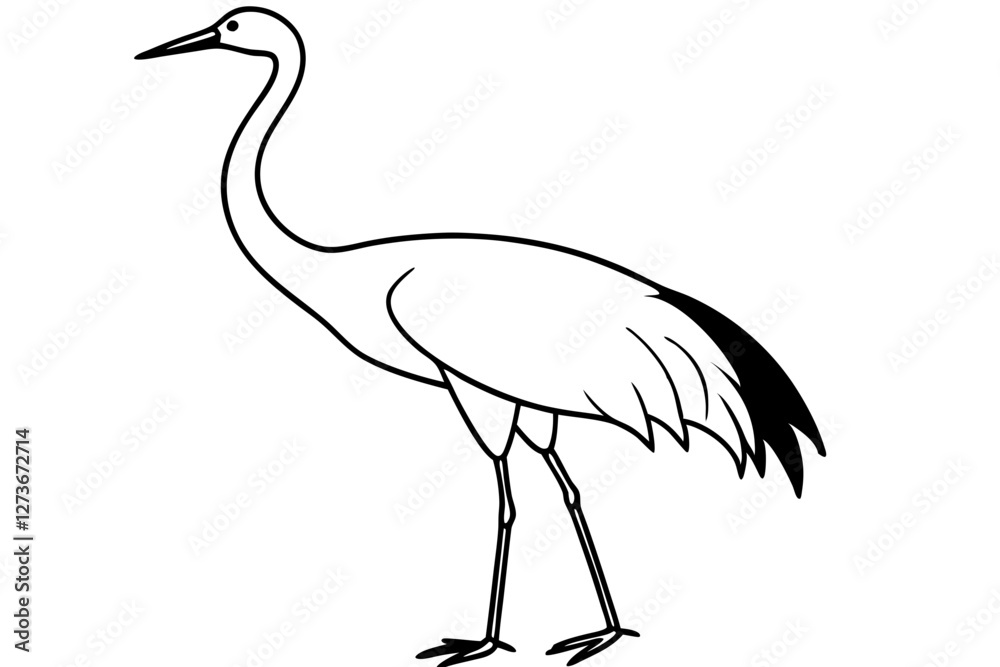 Obraz premium Minimal Crane Line Art