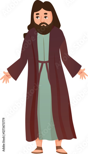 Cartoon Illustration of Apostle Andrew