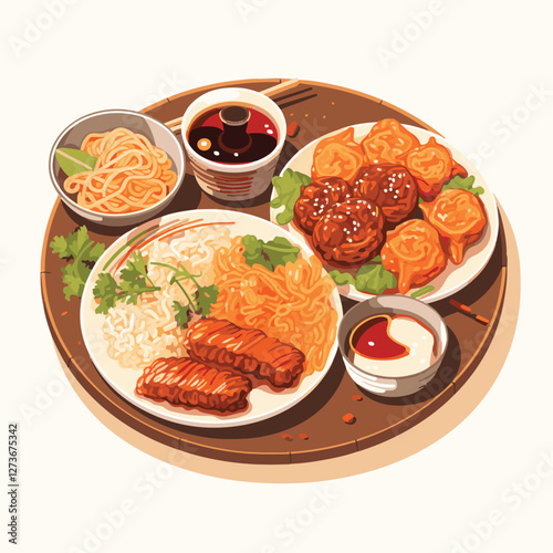 food, chinese, asian, background, restaurant, cooking, meal, design, cuisine, delicious, gourmet, dinner, dish, asia, plate, tasty, noodle, yellow, lunch, thai, traditional, vegetable, vector, table, 