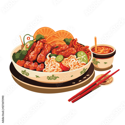 food, chinese, asian, background, restaurant, cooking, meal, design, cuisine, delicious, gourmet, dinner, dish, asia, plate, tasty, noodle, yellow, lunch, thai, traditional, vegetable, vector, table, 